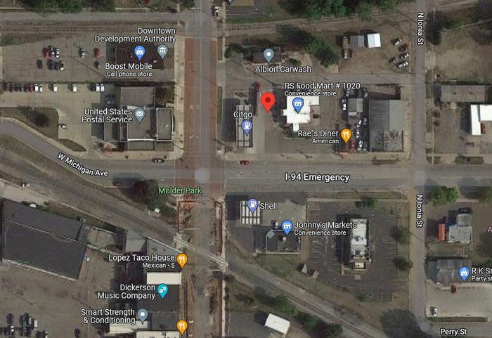 Pickens Bowling Alley - 302 N Superior St Aerial (newer photo)